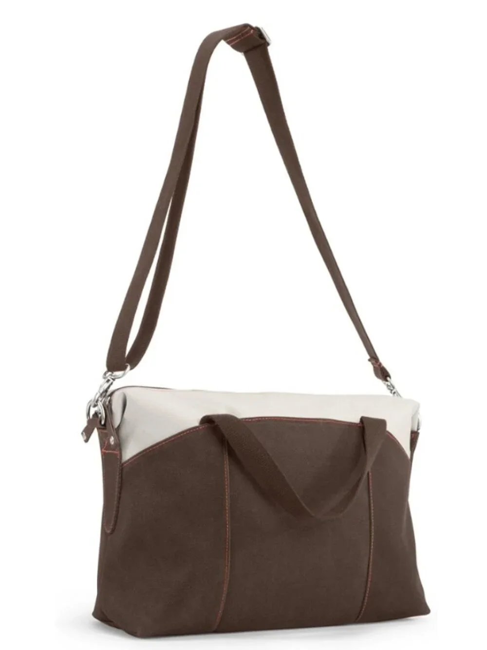 Timbuk2 Linda Brown and Cream Small Messenger Bag with Removable Shoulder Strap